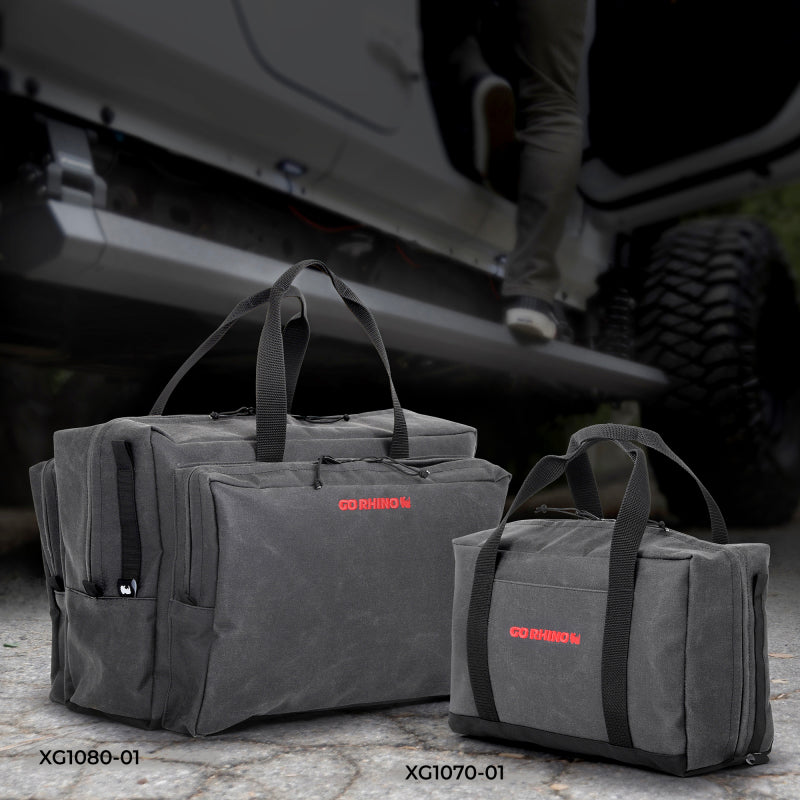 Go Rhino XVenture Gear Bag - Large (13x14x22in. Closed) 12oz Waxed Canvas - Black Cargo Boxes & Bags Go Rhino