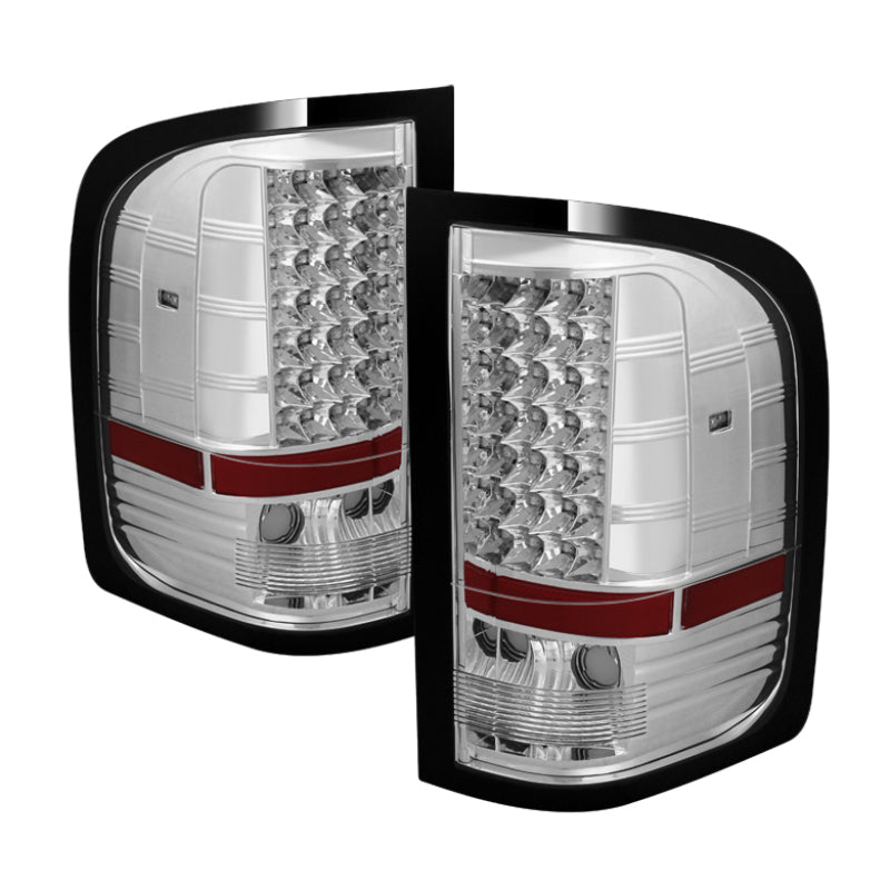 xTune Chevy Silverado 07-13 LED Tail Lights Chrome ALT-JH-CS07-LED-C Tail Lights SPYDER