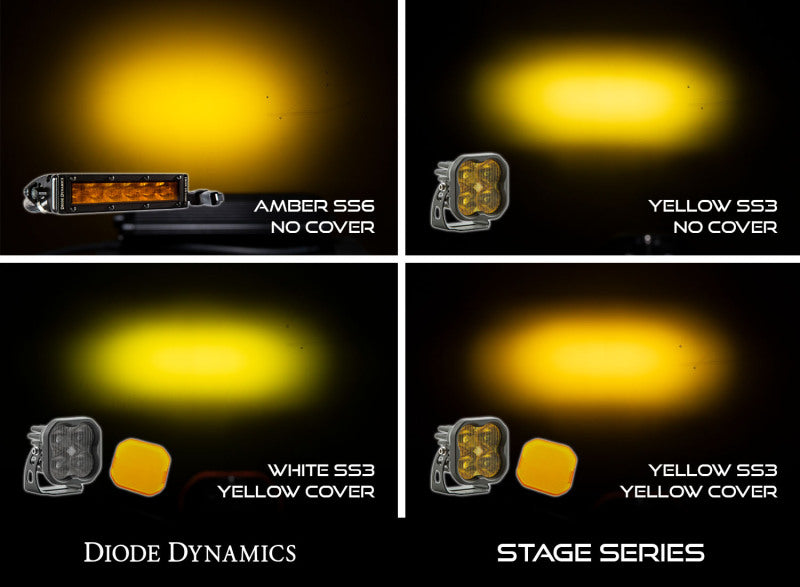 Diode Dynamics SS3 LED Pod Cover Standard - Yellow Light Accessories and Wiring Diode Dynamics