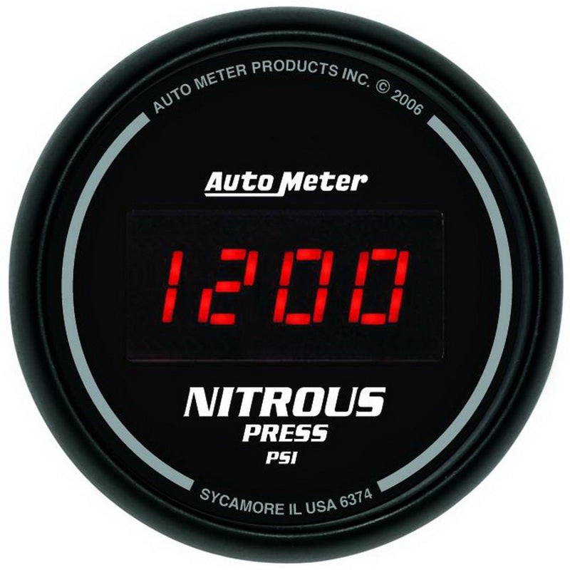 Autometer Z Series 52mm Digital 0-1600 PSI Nitrous Pressure Gauge Gauges AutoMeter