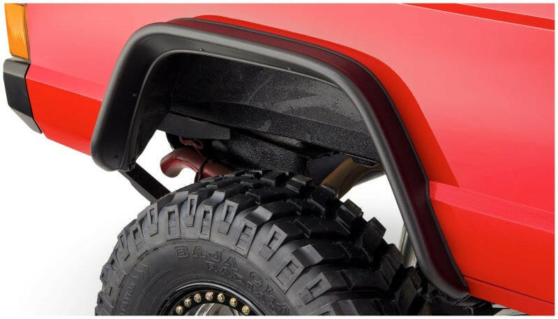 Bushwacker 84-01 Jeep Cherokee Flat Style Flares 2pc - Black Fender Flares Bushwacker