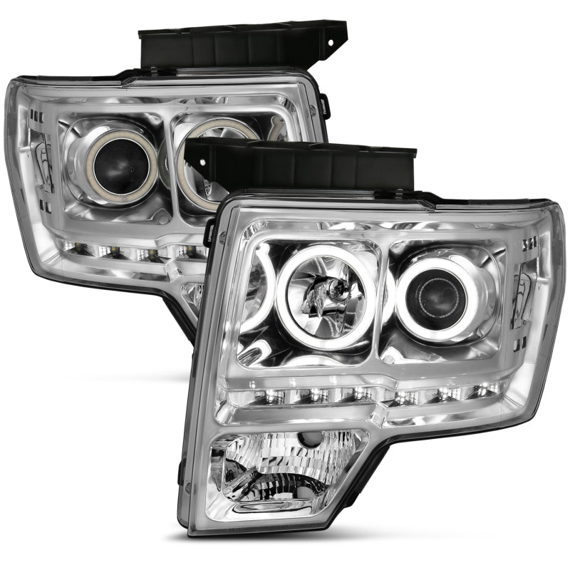 ANZO 2009-2014 Ford F-150 Projector Headlights w/ Halo Chrome (CCFL) G2 Headlights ANZO