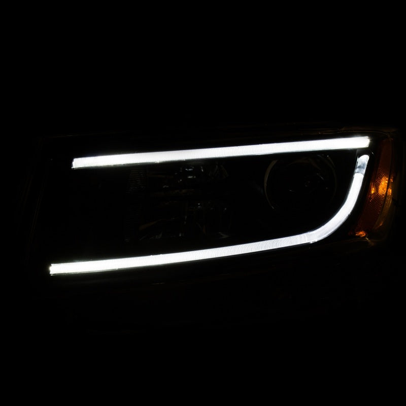 ANZO 2014-2015 Jeep Grand Cherokee Projector Headlights w/ Plank Style Design Black Headlights ANZO