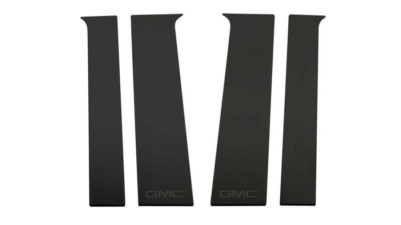 Putco 2020 GMC Sierra HD - GMC Etching - Crew Cab / Dbl Cab (6pcs) Black Platinum Pillar Posts Exterior Trim Putco