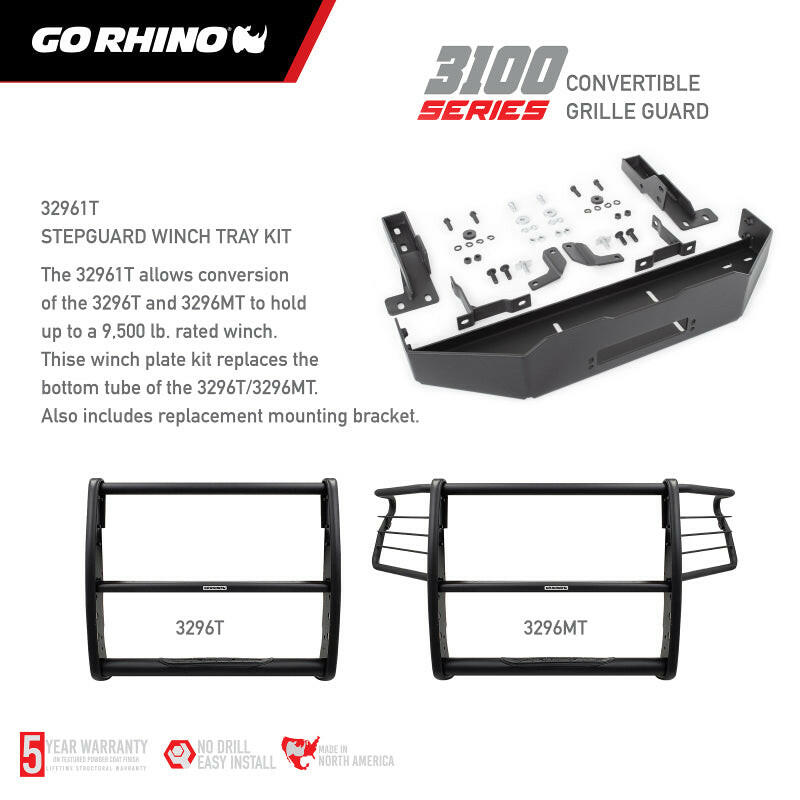 Go Rhino 18-20 Ford F-150 (Excl. APA/ACC Models) 3100 Series StepGuard Center Grille ONLY - Tex. Blk Grille Guards Go Rhino