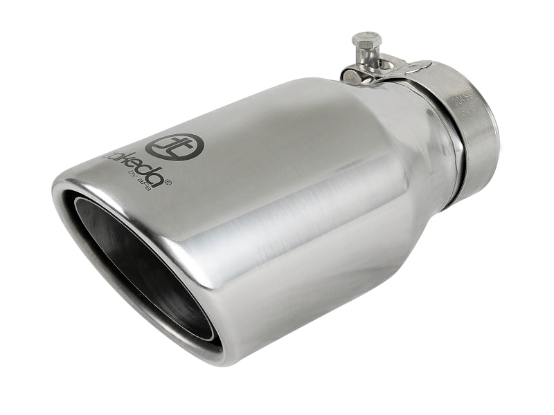 aFe Takeda 304 Stainless Steel Clamp-On Exhaust Tip 2.5in. Inlet / 4in. Outlet / 8in. L - Polished Tips aFe