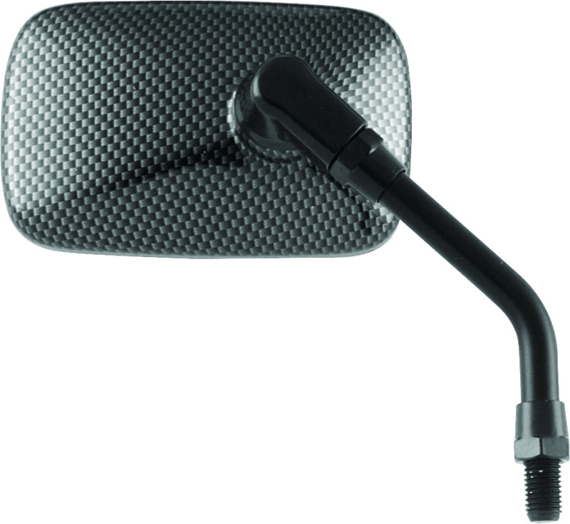 BikeMaster Mini Rectangle Mirror 10mm - Carbon Fiber - Each Side Mirrors BikeMaster