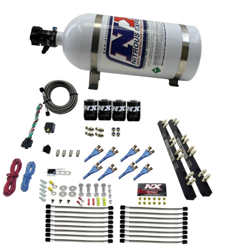 Nitrous Express 8 Cyl Soft Line Shark Rail Nitrous Kit w/10lb Bottle Nitrous Systems Nitrous Express