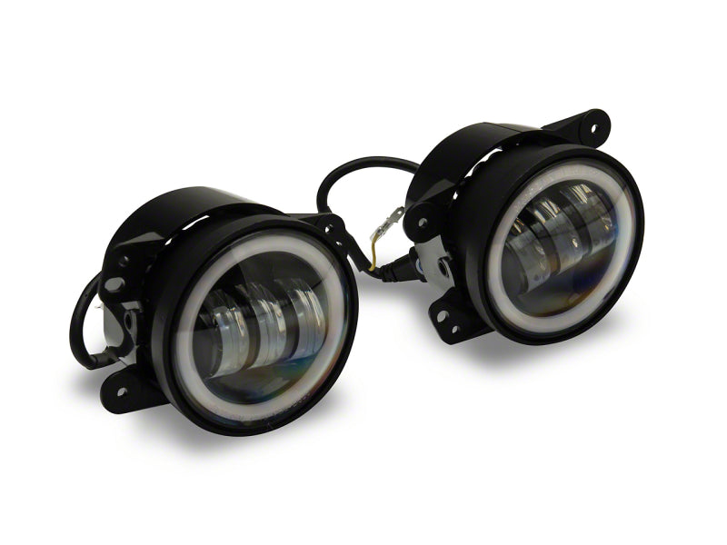 Raxiom 07-23 Jeep Wrangler JK & JL Axial Series Halo LED Fog Lights- Amber Headlights Raxiom