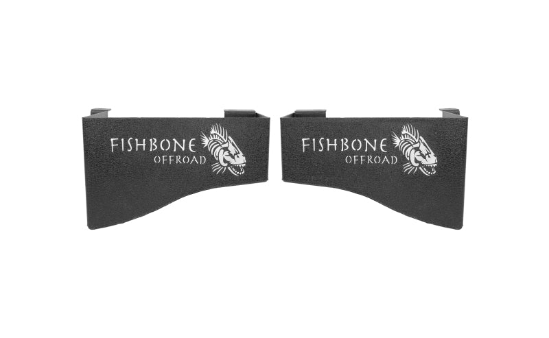 Fishbone Offroad 07-18 Jeep Wrangler JK 4 DR WheelWell Storage Bin - Black Textured Powdercoat Steel Storage Racks Fishbone Offroad