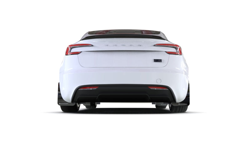 Rally Armor 24-25 Tesla Model 3 Highland Black UR Mud Flap Red Logo Mud Flaps Rally Armor