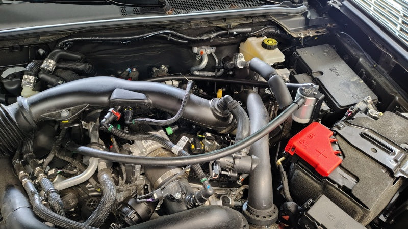 J&L 24-25 Ford Ranger Raptor 3.0L PCV Side Oil Separator - Clear Anodized Oil Separators J&L