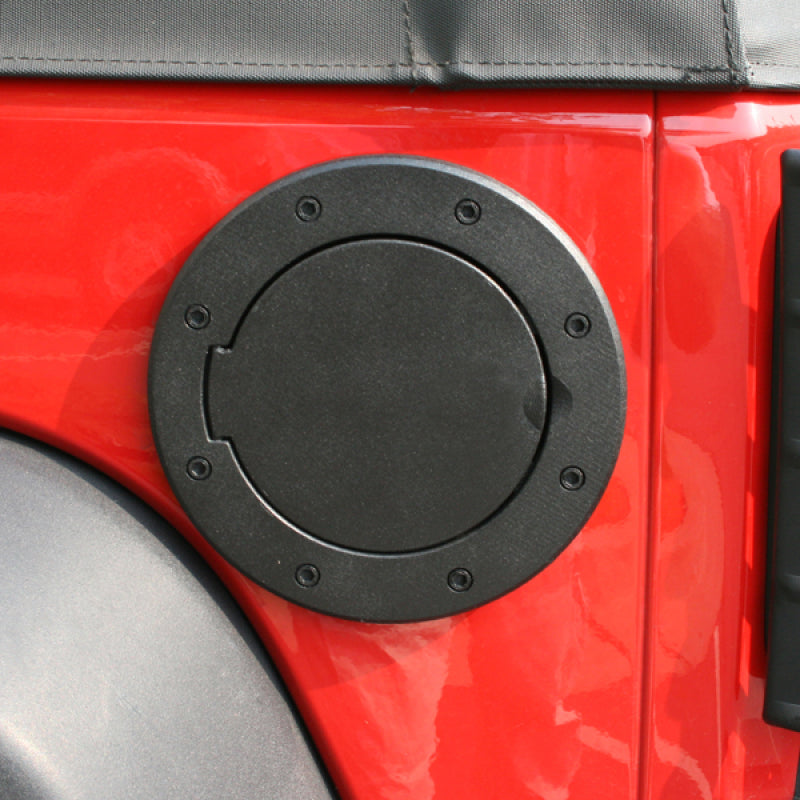 Rugged Ridge Non-Locking Gas Cap Door Black 07-18 Jeep Wrangler Fuel Caps Rugged Ridge