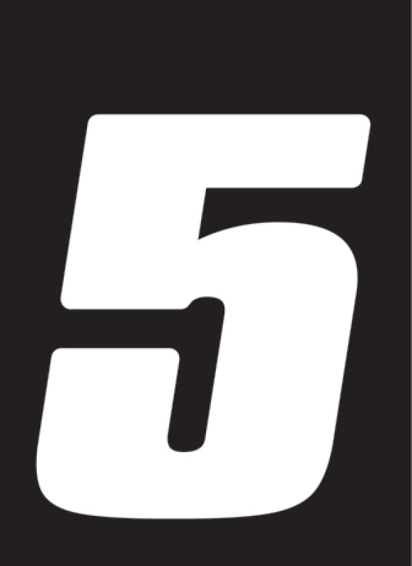 Hardline Dirt Digits 3pk 5.5 in. - High Gloss Number 5 - White Stickers/Decals/Banners Hardline