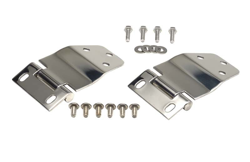 Kentrol 77-86 Jeep CJ7 Liftgate Hinge Pair - Polished Silver Hardware - Singles Kentrol