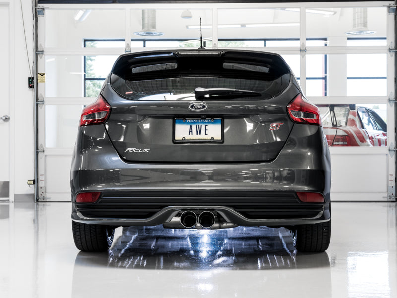 AWE Tuning Ford Focus ST Touring Edition Cat-Back Exhaust - Resonated - Chrome Silver Tips Catback AWE Tuning