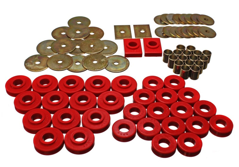 Energy Suspension Gm Body Mount Set - Red Bushing Kits Energy Suspension