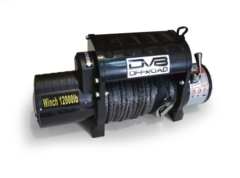 DV8 Offroad 12000 LB Winch w/ Synthetic Line & Wireless Remote - Black Winch Kit DV8 Offroad