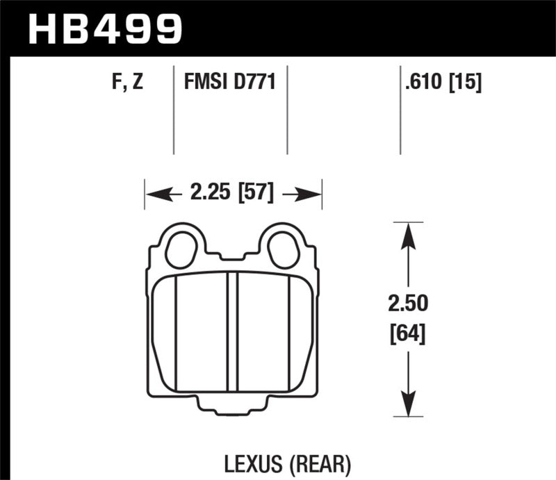 Hawk 05-10 Lexus SC430 4.3L HPS 5.0 Rear Brake Pads Brake Pads - Performance Hawk Performance