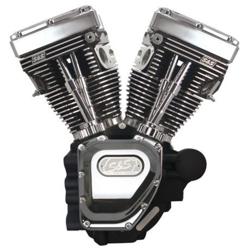 S&S Cycle 07-16 Touring Models T111 T-Series Long Block Engine - Wrinkle Black Engines S&S Cycle