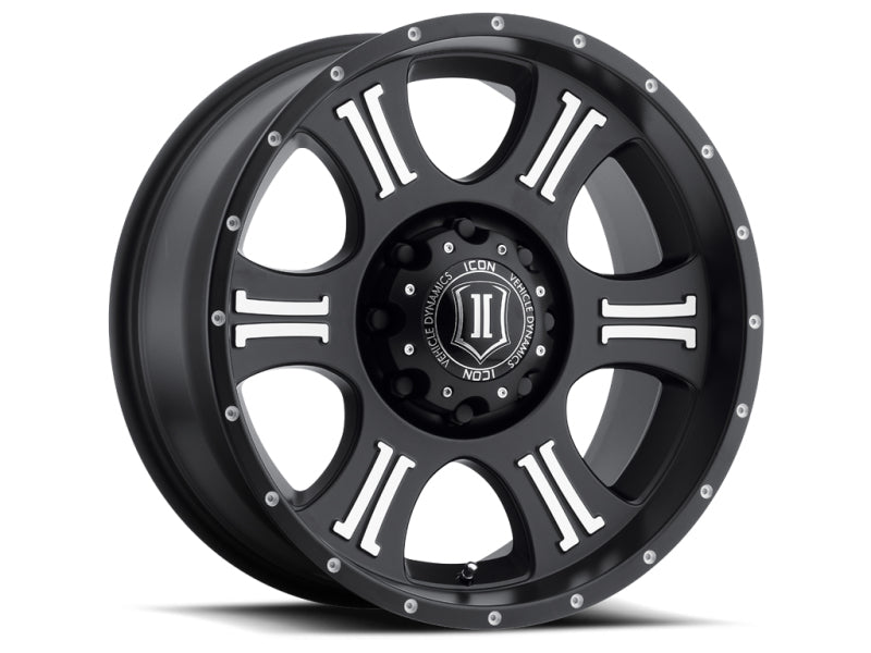 ICON Shield 20x9 8x180 12mm Offset 5.5in BS 125.2mm Bore Satin Black/Machined Wheel Wheels - Cast ICON