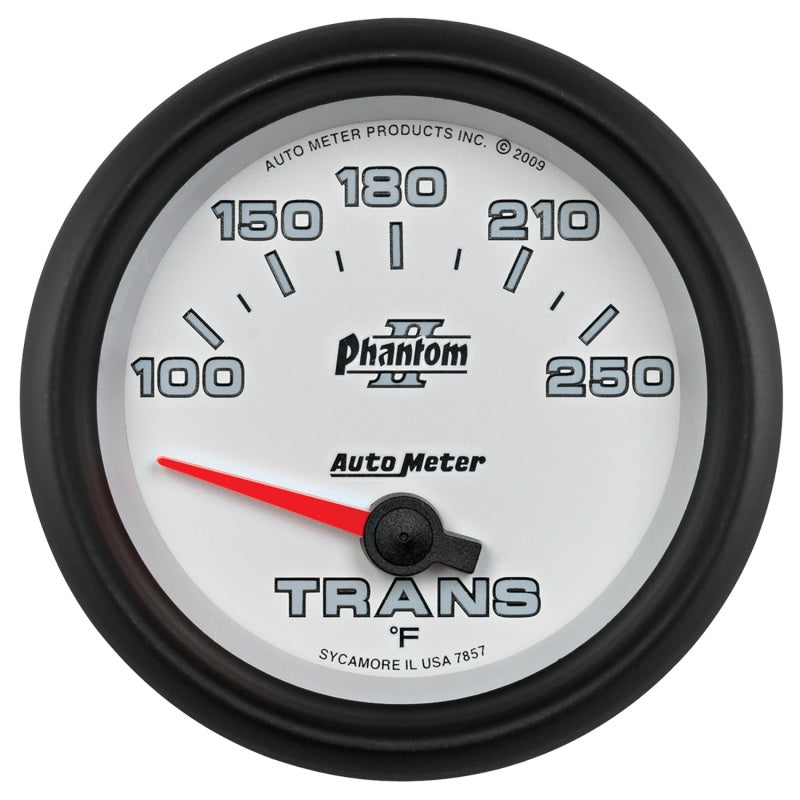AutoMeter Gauge Transmission Temp 2-5/8in. 100-250 Deg. F Electric Phantom II Gauges AutoMeter