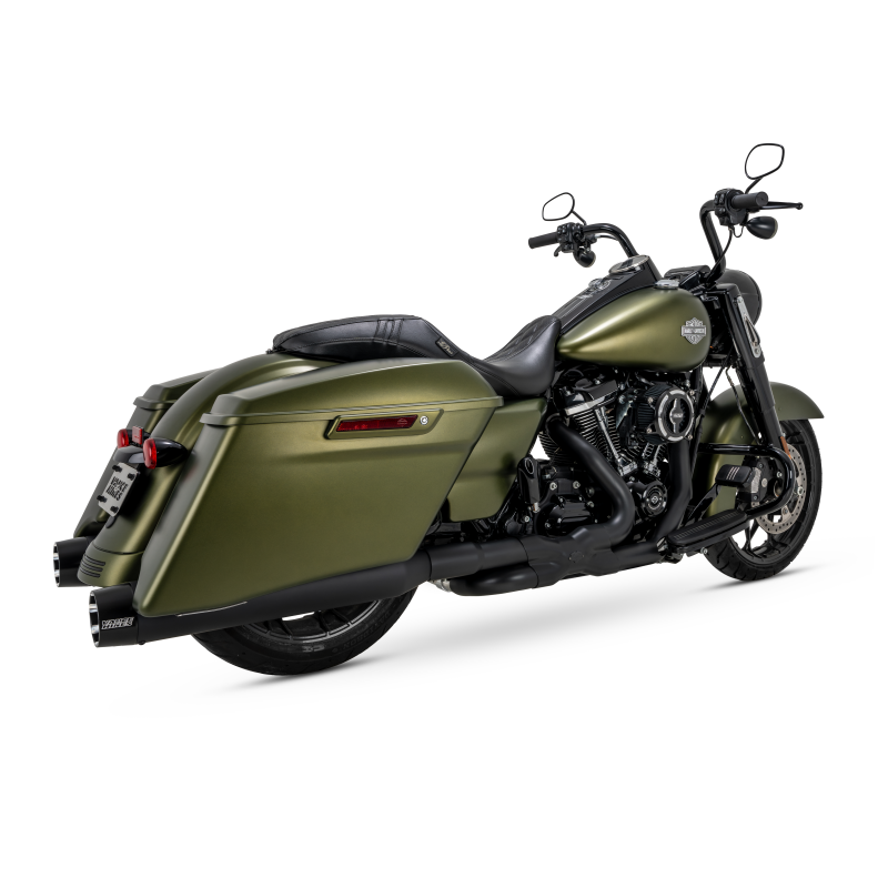 Vance & Hines 17-23 Harley Touring Models Blackbird 450 Slip-Ons - Black Contrast Finish End Caps Motorcycle Slip-On Vance and Hines