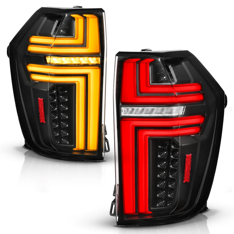 ANZO 21-24 Chevy Suburban/Tahoe Full LED Tail Lights SeqSig Black - Pair Tail Lights ANZO