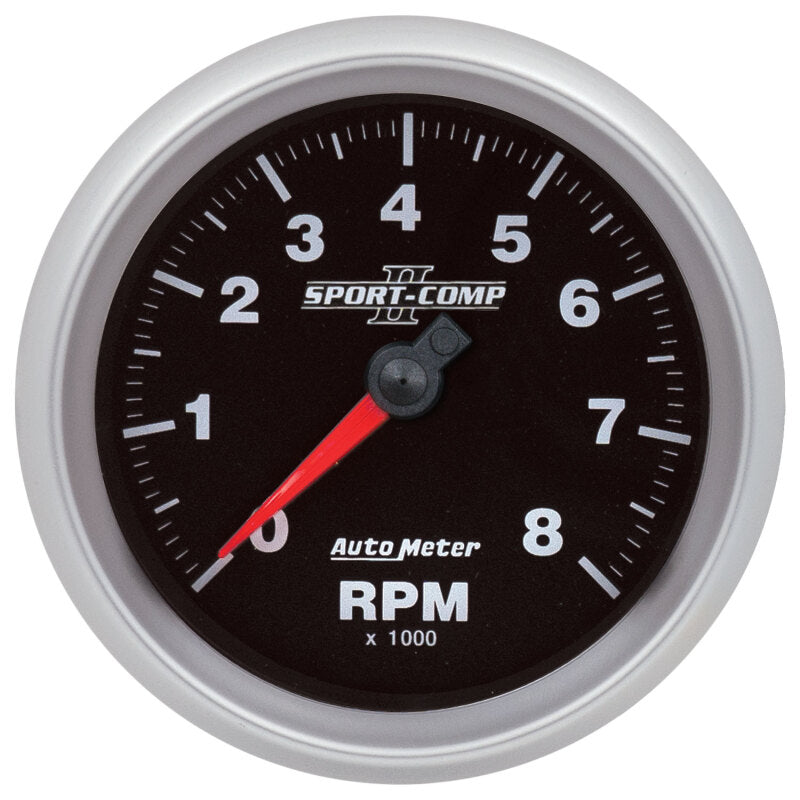 Autometer Sport-Comp II 3-3/8in 8K RPM SPN 190 Tachometer Gauges AutoMeter