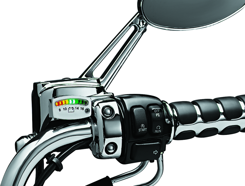 Kuryakyn LED Battery Gauge Universal Chrome Gauges Kuryakyn