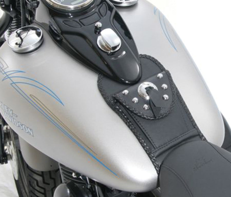 Mustang 08-13 Harley FLSTB Softail Tank Bib w/Studs - Black Tank Bibs Mustang Motorcycle