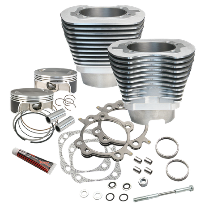 S&S Cycle 07-17 BT 117in Big Bore Cylinder Kit - Silver Piston Sets - Powersports S&S Cycle