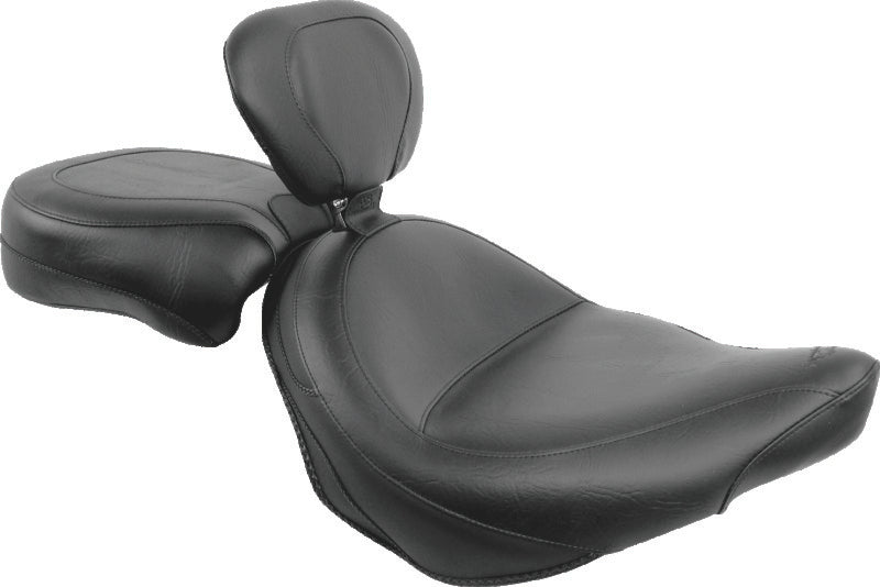 Mustang 03-17 Victory Vegas/ Kingpin, 05-07 8-Ball Touring 2PC Seat w/ Driver Backrest - Black Two-Piece Motorcycle Seats Mustang Motorcycle
