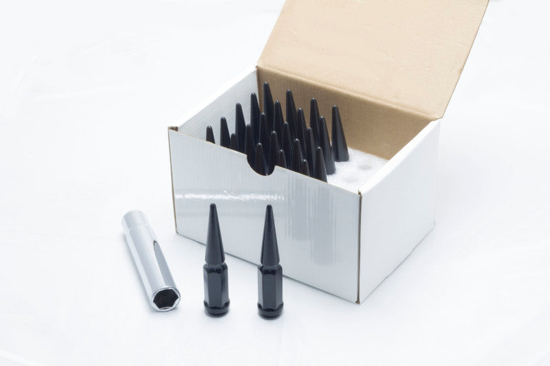 Wheel Mate Spiked Lug Nuts Set of 24 - Black 14x1.50 Lug Nuts Wheel Mate