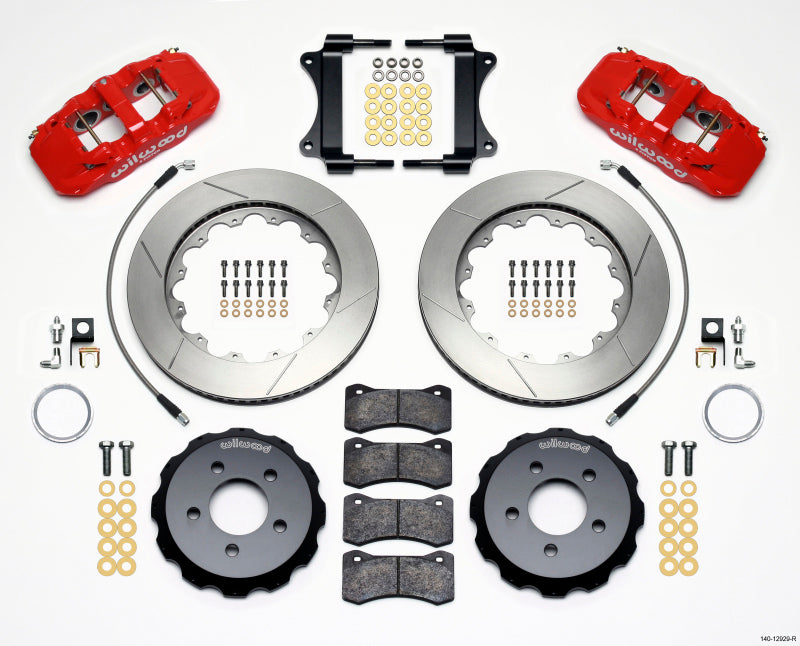 Wilwood AERO6 Front Hat Kit 14.25 Red 2008-2009 Pontiac G8 w/Lines Big Brake Kits Wilwood