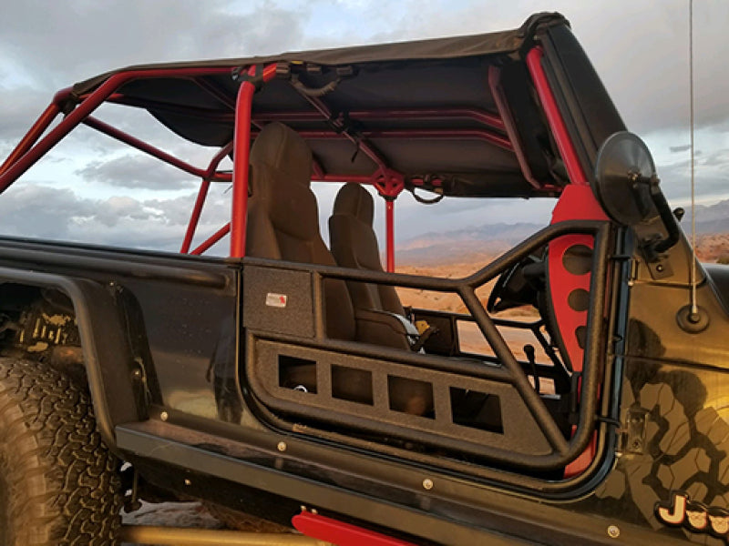 Fishbone Offroad 97-06 Jeep Wrangler TJ Front Tube Doors - Black Textured Powdercoat Steel Doors Fishbone Offroad