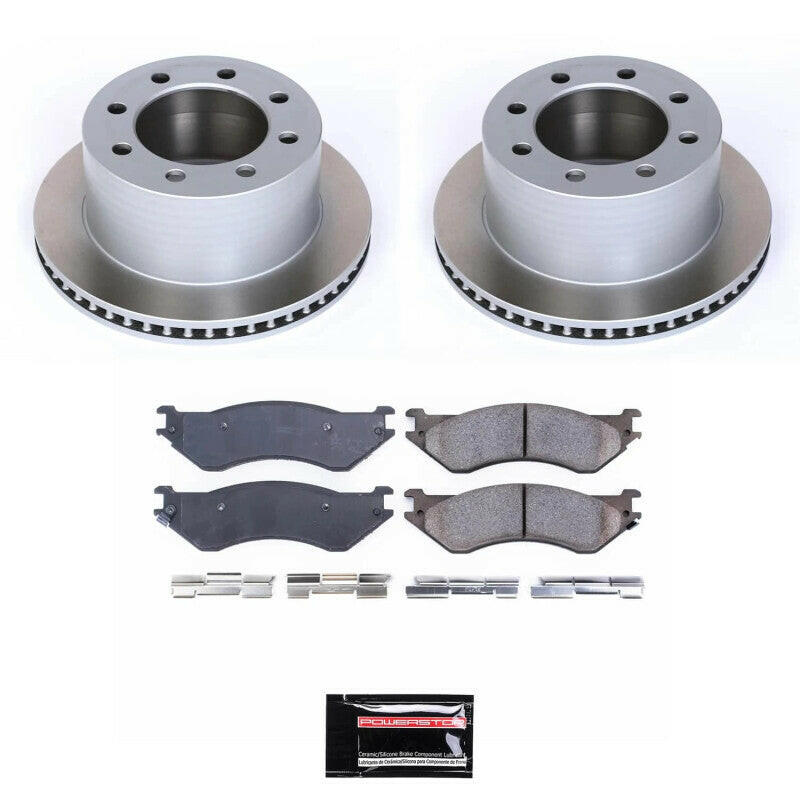Power Stop 01-02 Dodge Ram 3500 Rear Semi-Coated Rotor Kit Brake Kits - Performance Blank PowerStop