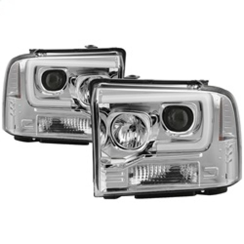 Spyder 05-07 Ford F250/350/450 SD Ver 2 Proj Headlights - Light Bar DRL - Black PRO-YD-FS05V2-LB-C Headlights SPYDER