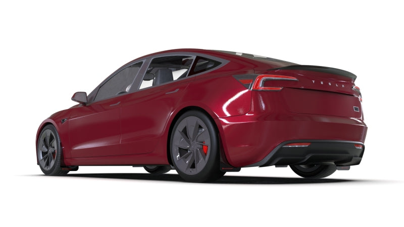 Rally Armor 24-25 Tesla Model 3 Highland Black UR Mud Flap White Logo Mud Flaps Rally Armor