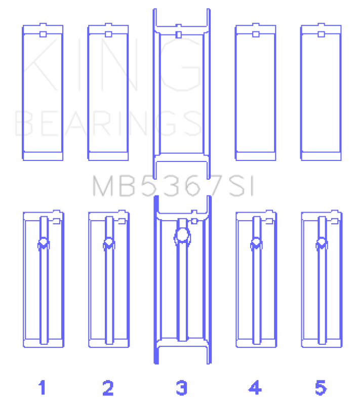King Engine Bearings GMC 2.4L (146cu) I4 Ecotec Main Bearing Set - (Size 0.25 Oversized) Bearings King Engine Bearings