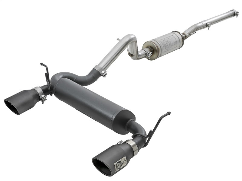 aFe Rebel Series 2.5in 409 SS Cat-Back Exhaust w/ Black Tips 2007+ Jeep Wrangler (JK) V6 3.6L/3.8L Catback aFe