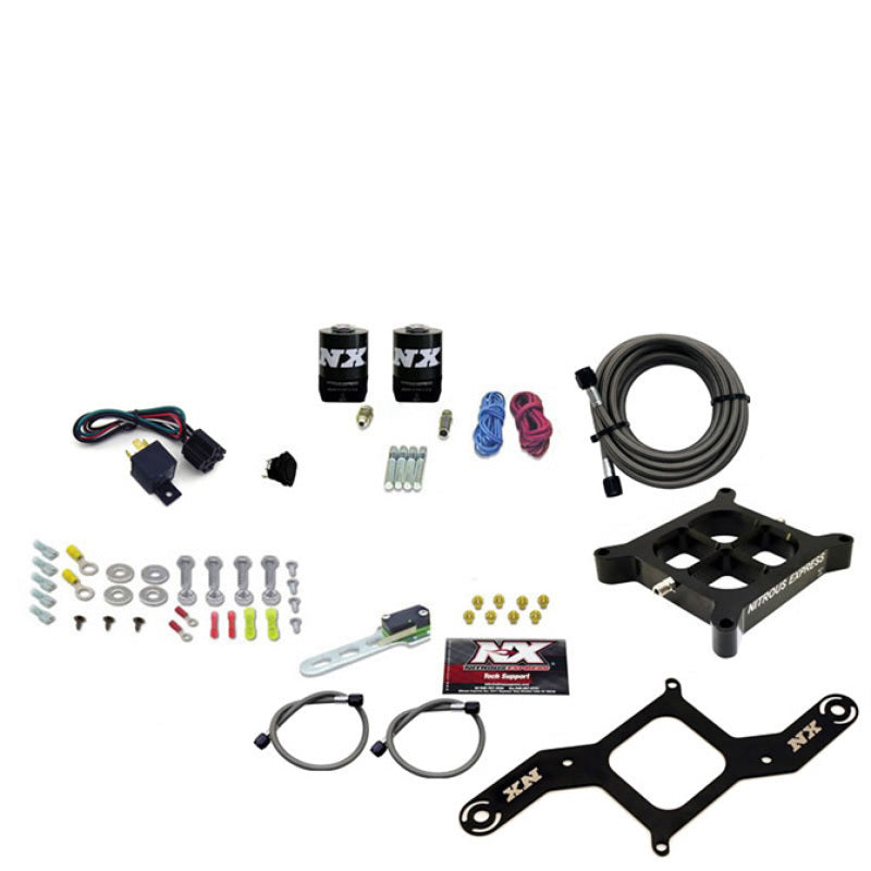 Nitrous Express 4150 Single Entry Billet Crossbar Nitrous Plate Kit (50-300HP) w/o Bottle Nitrous Systems Nitrous Express