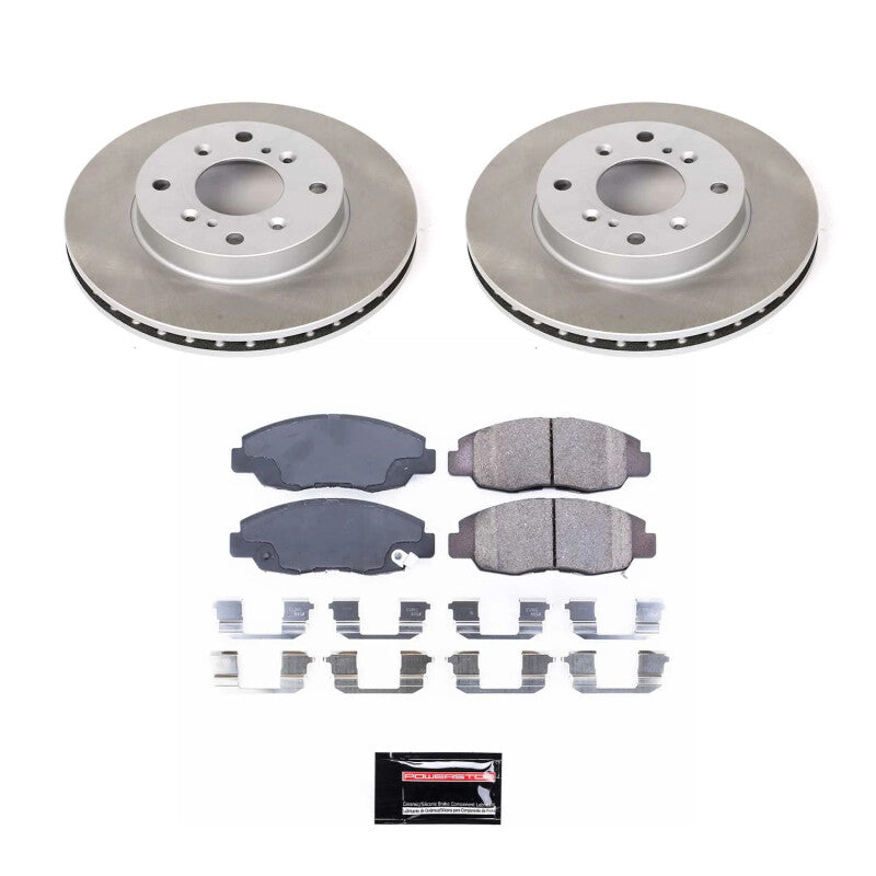 Power Stop 98-02 Honda Accord Front Semi-Coated Rotor Kit Brake Kits - Performance Blank PowerStop