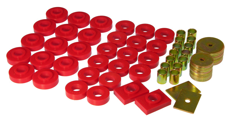 Prothane 55-57 Chevy Full 2dr Hardtop Body Mount - Red Bushing Kits Prothane