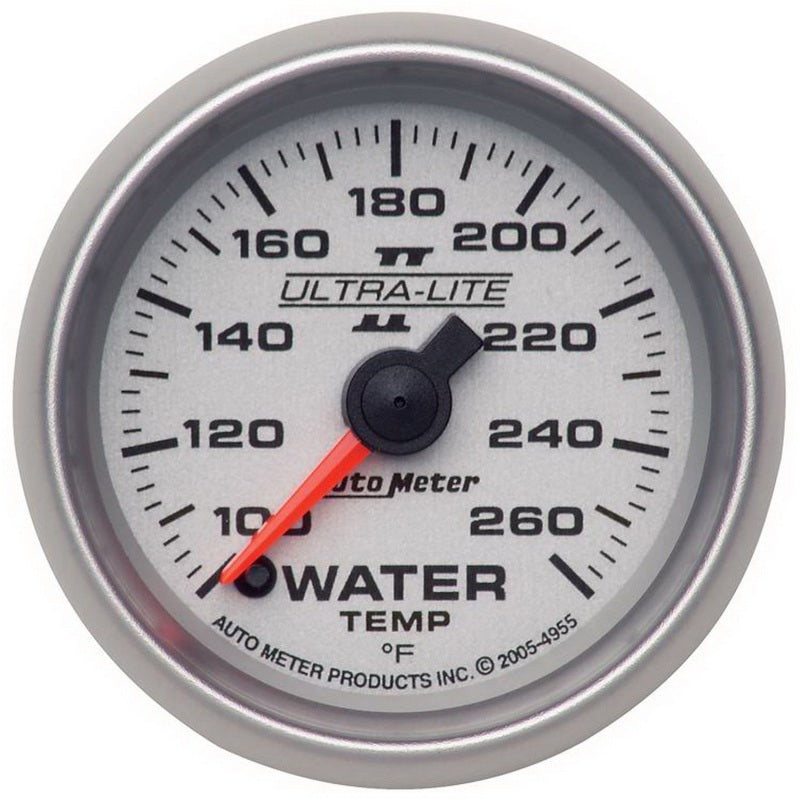 Autometer Ultra-Lite II 52mm 100-260 Deg F Full Sweep Electric Water Temperature Gauge Gauges AutoMeter