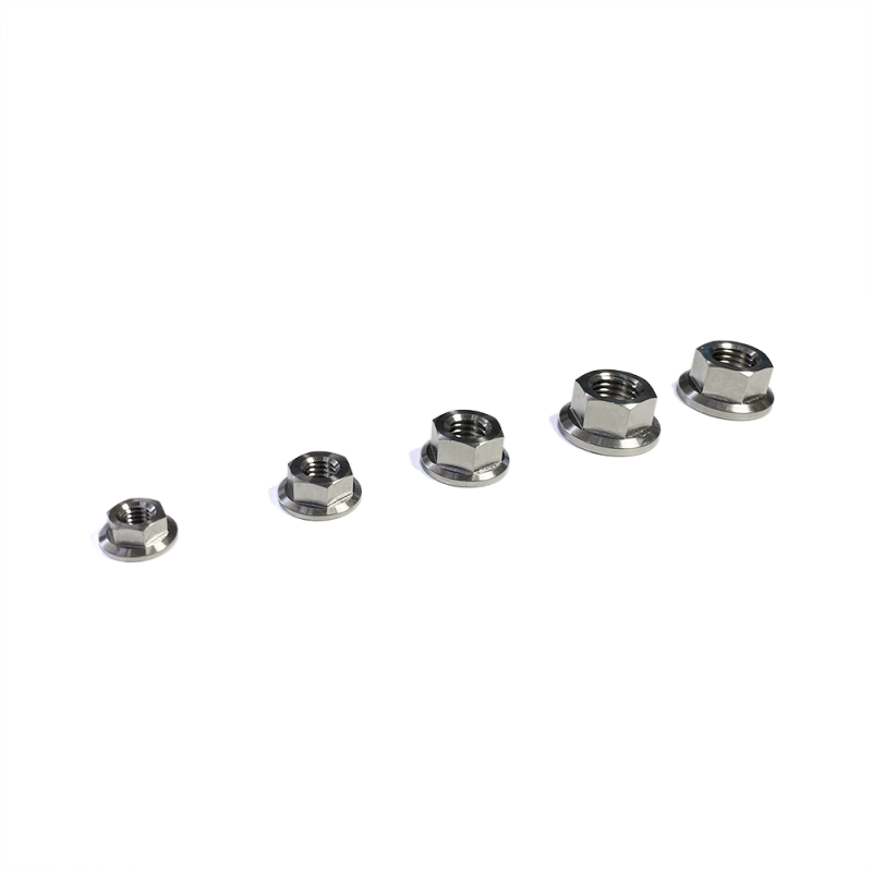 Ticon Industries Titanium Nut Flanged M8x1.25TP 14mm 6pt Head Hardware - Singles Ticon