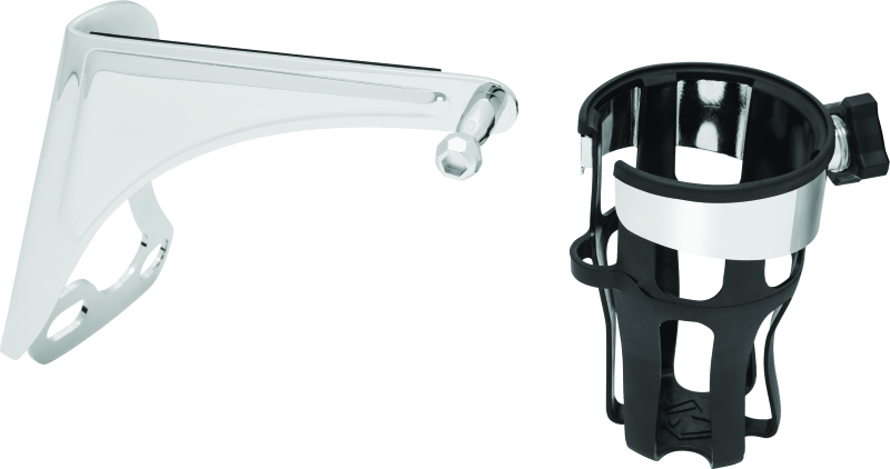 Kuryakyn Reflex Drink Holder Right Side HD Touring Passenger Mount 96-13 Chrome Cup Holders Kuryakyn