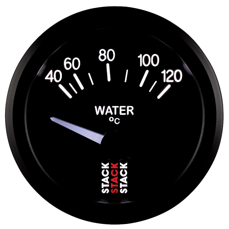 Autometer 52mm Stack Instruments 40-120 Degree C Electric Water Temperature Gauge - Black Gauges AutoMeter