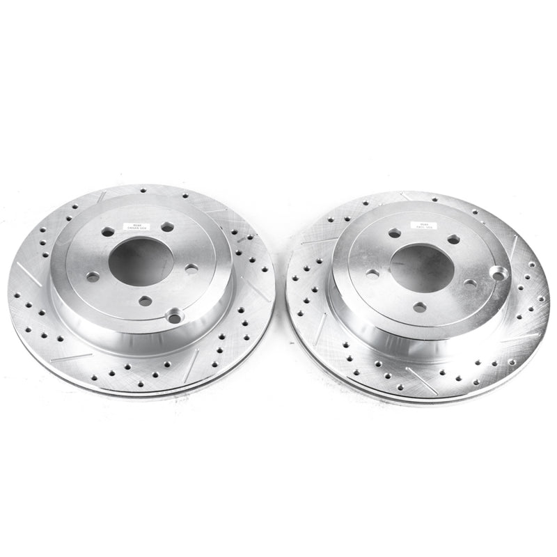 Power Stop 07-10 Ford Edge Rear Evolution Drilled & Slotted Rotors - Pair Brake Rotors - Slot & Drilled PowerStop