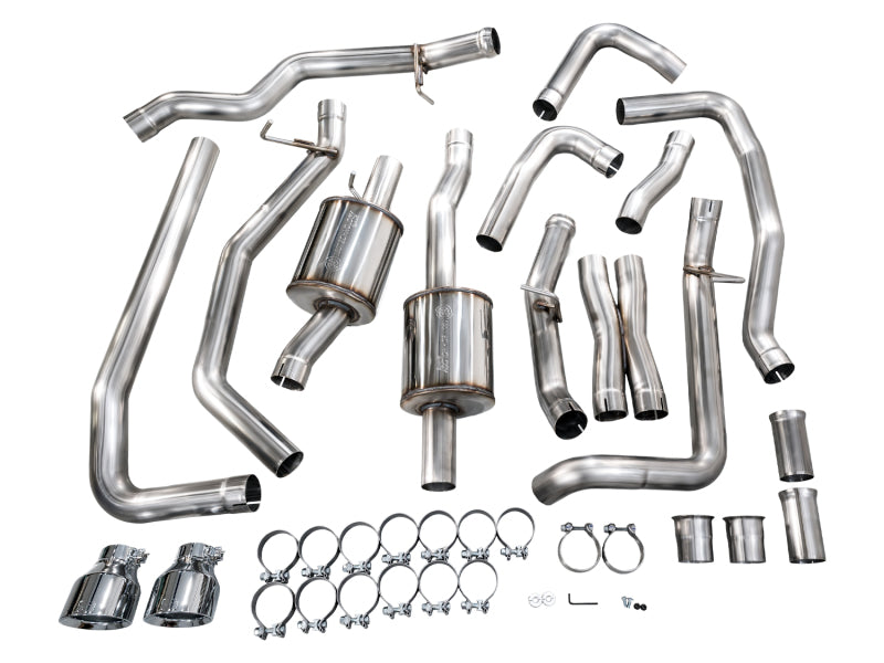 AWE Tuning 2025+ RAM 1500 RHO 3.0 I6 TT 0FG Dual Rear Exit Cat-Back Exhaust - Chrome Silver Tips Catback AWE Tuning